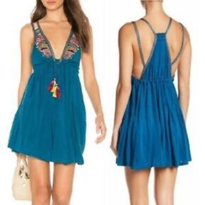 Free People Lovers Cove Embroidered Mini Sz Med